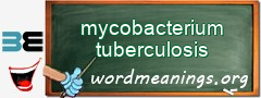 WordMeaning blackboard for mycobacterium tuberculosis